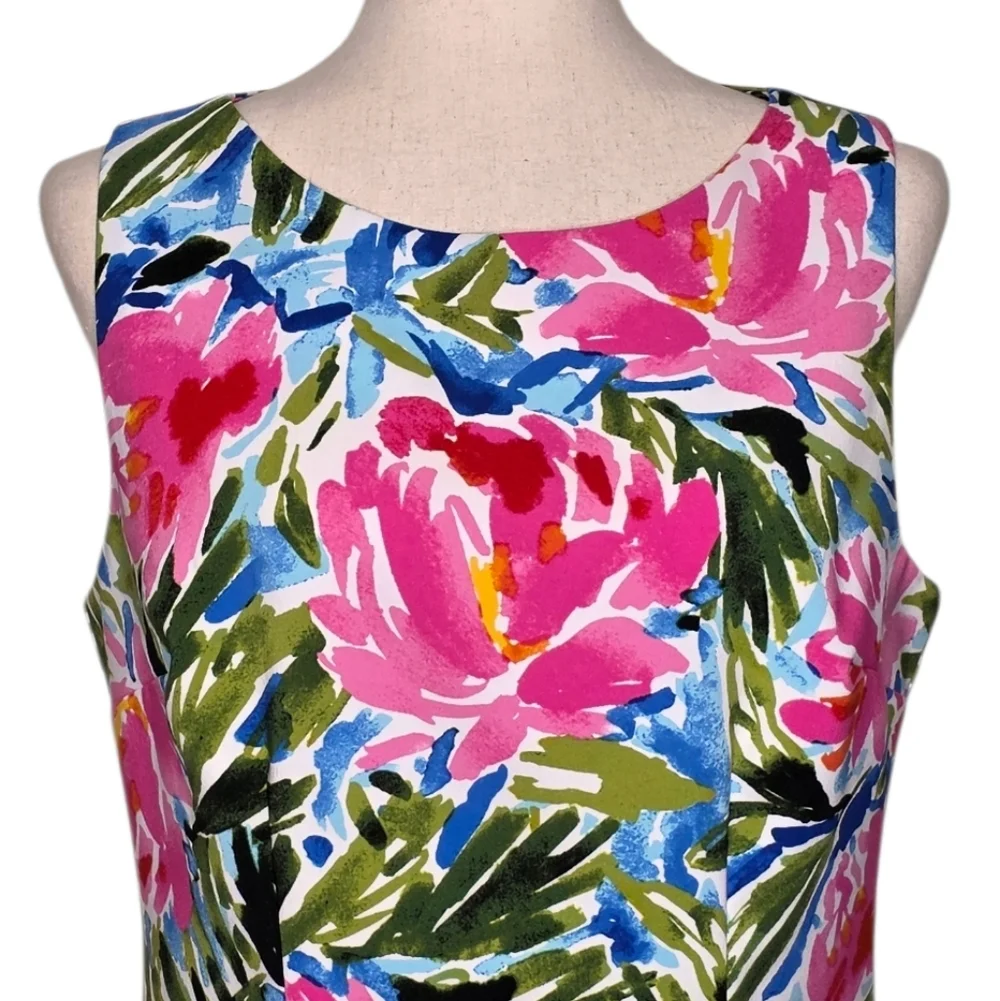 AGB Vibrant Floral Sleeveless Shift Dress Size 12 NWOT - Picture 6 of 11